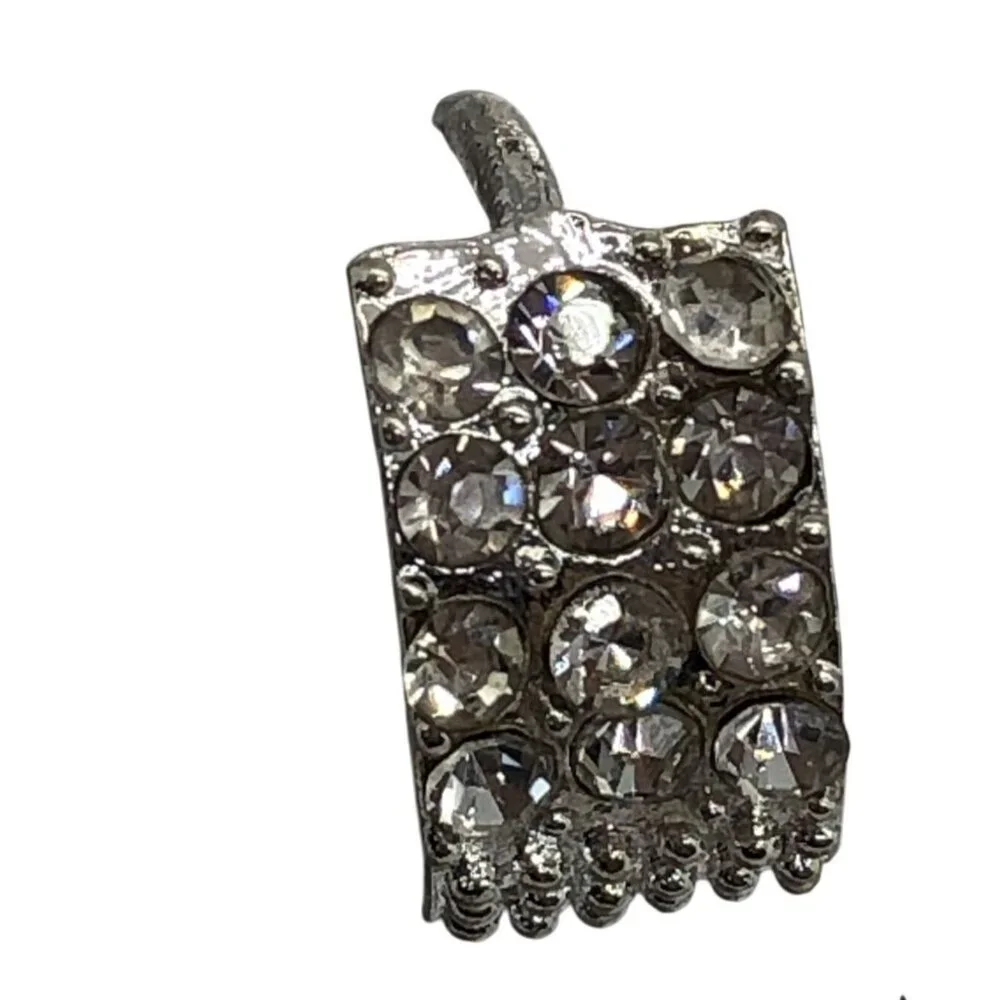 Pastel Collection Rhinestone Silver Tone Clip‎ On Earrings For Women